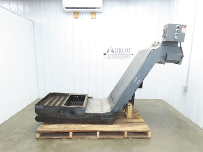 Enomoto 37"W x 8' 4" Chip Conveyor 26"Belt 220V *Needs New Drive Sprockets*