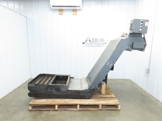 Enomoto 37"W x 8' 4" Chip Conveyor 26"Belt 220V *Needs New Drive Sprockets*