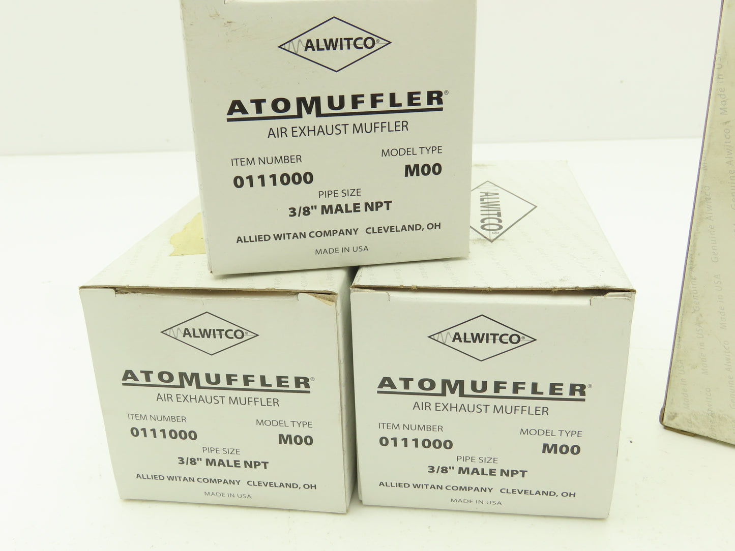 Allied Witan M00 Alwitco AtoMuffler 3/8" NPT 125PSI Max Pressure Lot of 4