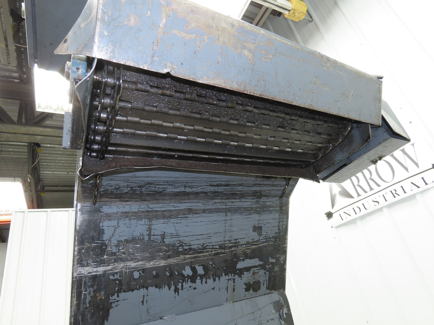 Enomoto 37"W x 8' 4" Chip Conveyor 26"Belt 46" Discharge 220V *READ*