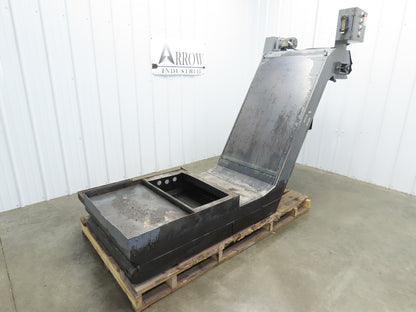 Enomoto 37"W x 8' 4" Chip Conveyor 26"Belt 46" Discharge 220V *READ*