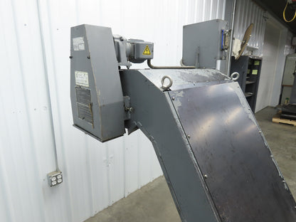 Enomoto 37"W x 8' 4" Chip Conveyor 26"Belt 46" Discharge 220V *READ*