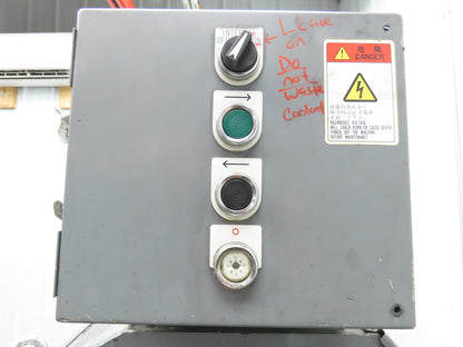 Enomoto 37"W x 8' 4" Chip Conveyor 26"Belt 46" Discharge 220V *READ*