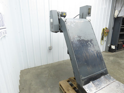 Enomoto 37"W x 8' 4"L Chip Conveyor 26"Belt 46"H Discharge 220V 3PH Chain Drive