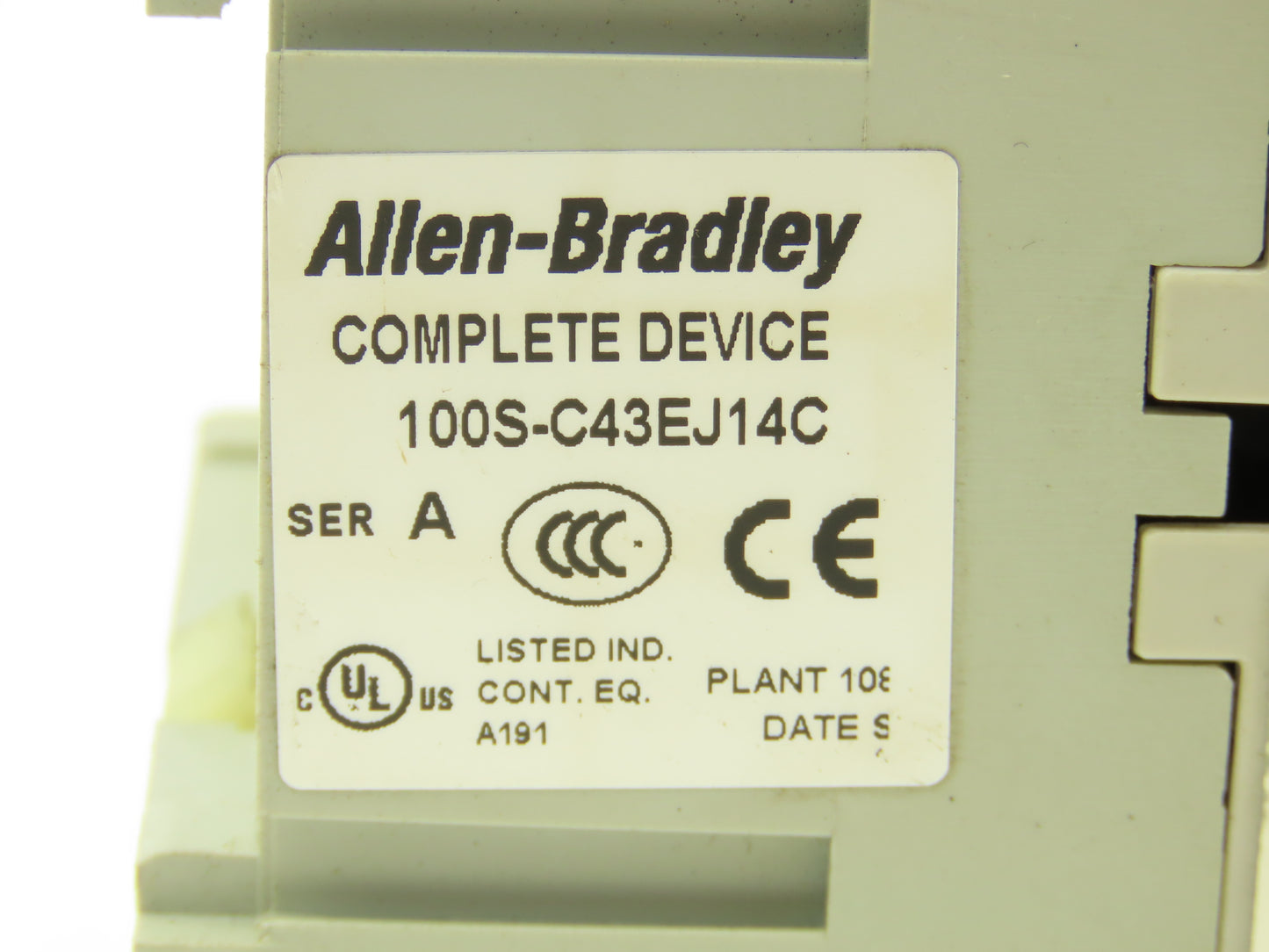 Allen Bradley 100S-C43EJ14C 3 Pole Contactor Safety Control Relay 24VDC Coil