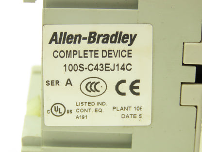 Allen Bradley 100S-C43EJ14C 3 Pole Contactor Safety Control Relay 24VDC Coil