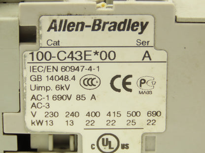 Allen Bradley 100S-C43EJ14C 3 Pole Contactor Safety Control Relay 24VDC Coil