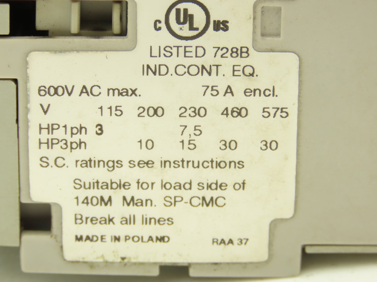 Allen Bradley 100S-C43EJ14C 3 Pole Contactor Safety Control Relay 24VDC Coil