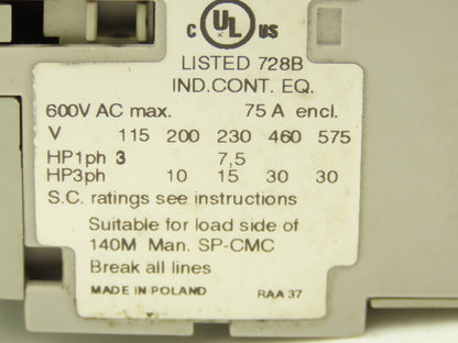 Allen Bradley 100S-C43EJ14C 3 Pole Contactor Safety Control Relay 24VDC Coil