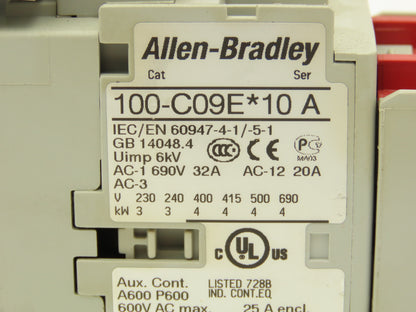 Allen Bradley 100S-C09EJ14C 4 Pole Contactor Safety Control Relay 24VDC Coil