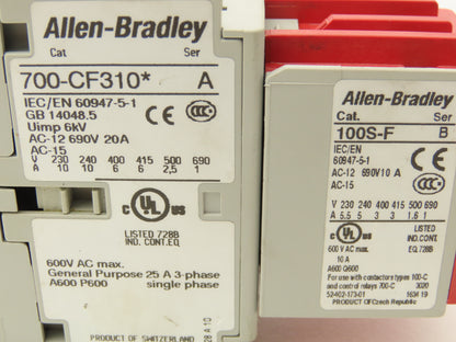 Allen Bradley 4 Pole Contactor Safety Control Relay 24VDC Coil Lot of 4