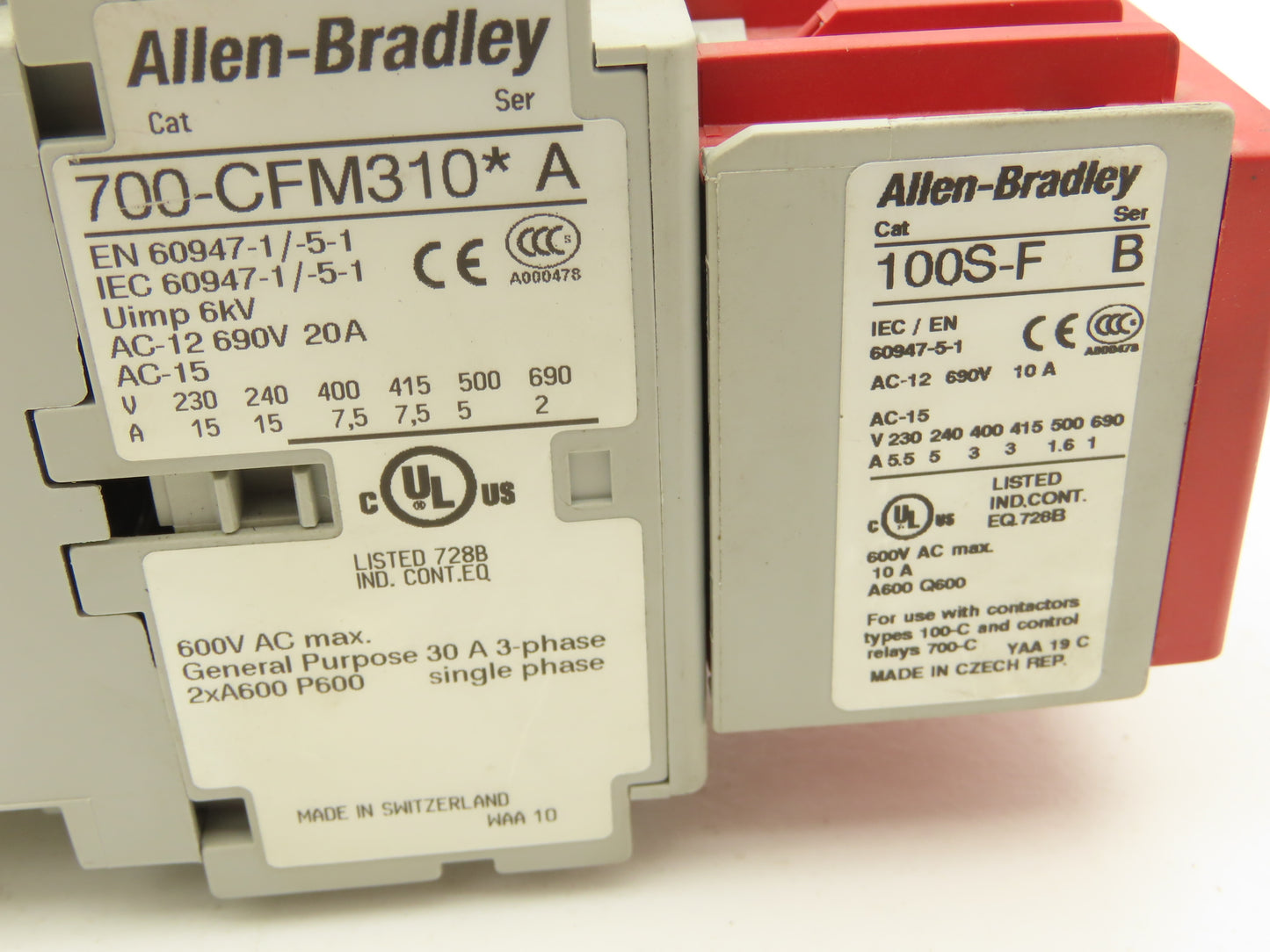 Allen Bradley 4 Pole Contactor Safety Control Relay 24VDC Coil Lot of 4