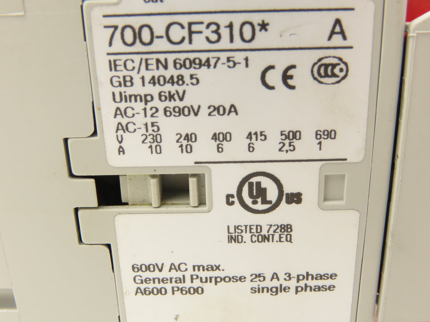 Allen Bradley 4 Pole Contactor Safety Control Relay 24VDC Coil Lot of 4