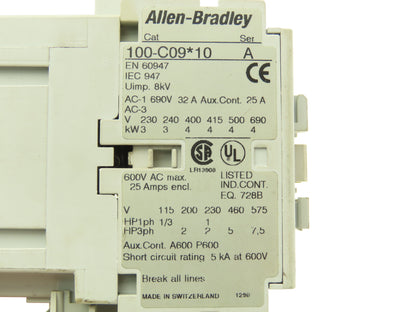Allen Bradley 193-EA1FB Motor Starter Contactor Overload Relay 3.7-12A 120V Coil