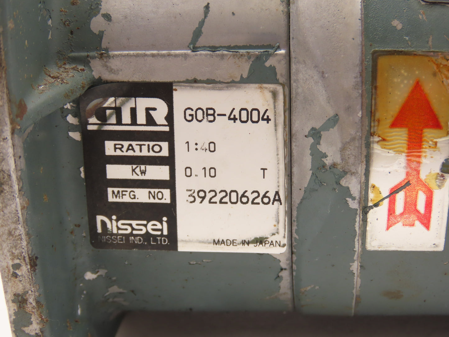 Nissei GTR AC Motor Gearmotor 40:1 Ratio 0.1kW 42 RPM 220V 3PH