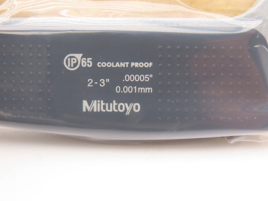 Mitutoyo 395-353-30 Digimatic Micrometer 2-3" Range Spherical Ball Anvil