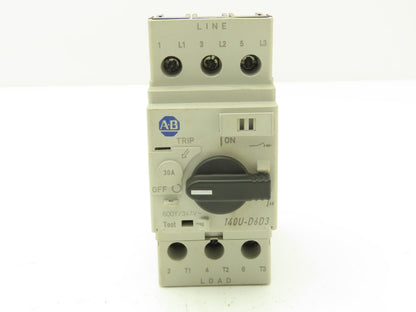 Allen Bradley 140U-D6D3-C30 Manual Motor Starter Circuit Breaker 30A Ser B