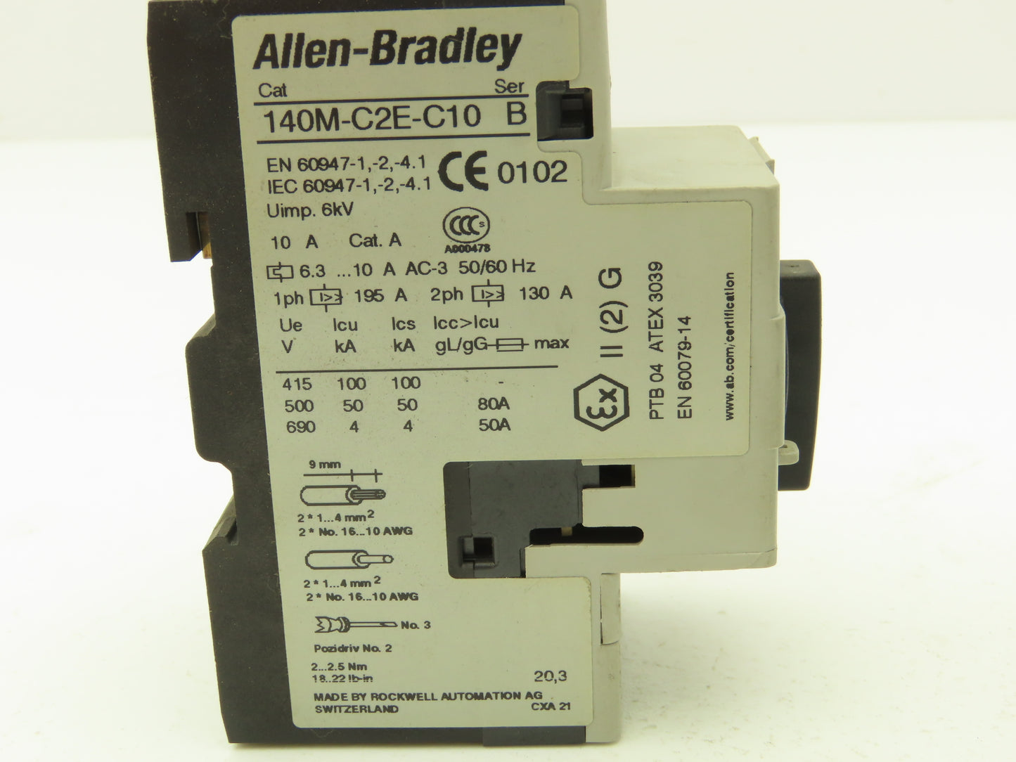 Allen Bradley 140M-C2E-C10 Circuit Breaker Motor Protection 6.3-10A Lot of 4