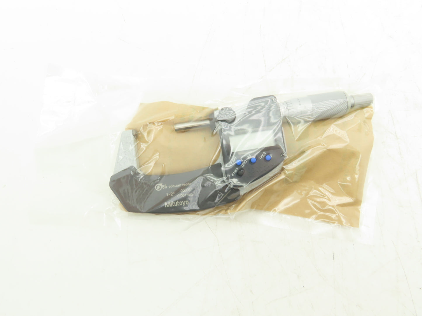 Mitutoyo 395-352-30 Digimatic Micrometer 1-2" Range .00005" Spherical Ball Anvil