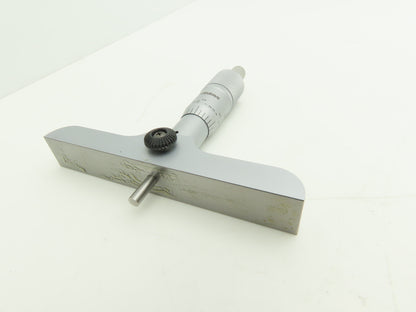 Mitutoyo 128-106 Depth Gage Micrometer 0-1" Range .001"Grad 4" Base