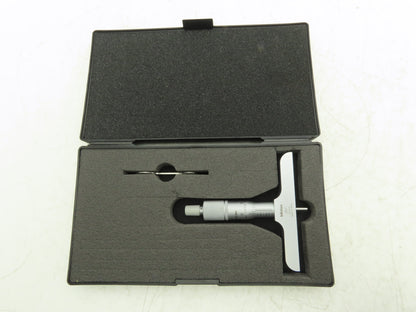 Mitutoyo 128-106 Depth Gage Micrometer 0-1" Range .001"Grad 4" Base