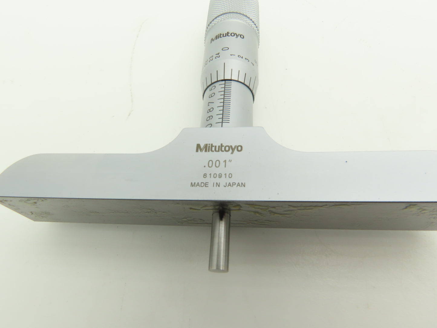 Mitutoyo 128-106 Depth Gage Micrometer 0-1" Range .001"Grad 4" Base
