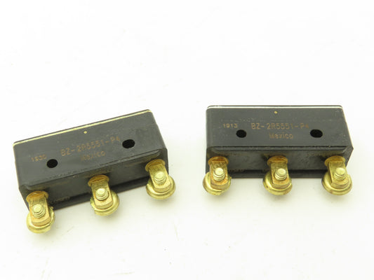 Honeywell BZ-2R5551-P4 Micro Switch Pin Plunger 15A 125/250/480VAC Lot of 2