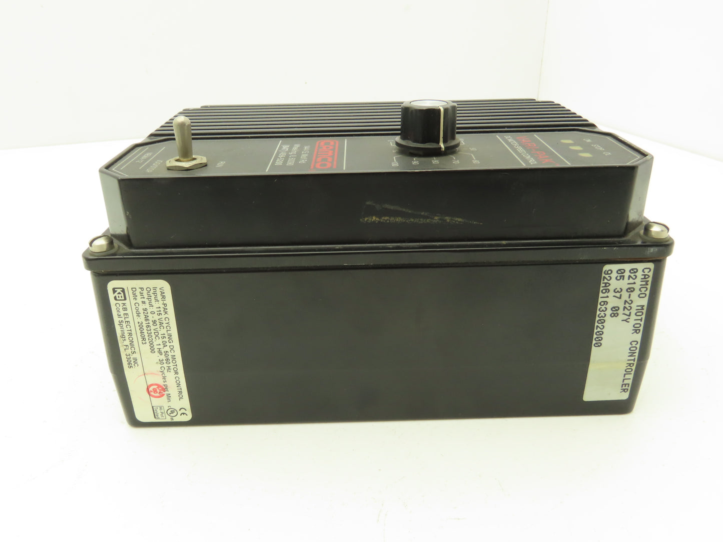 Camco 92A61633020000 Vari-Pak Cycling DC Motor Control 115VAC In 0-90VDC 1Hp Out