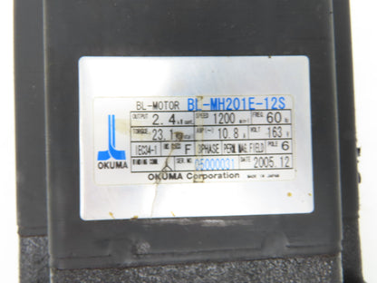 Okuma BL-MH201E-12S Servo Motor 2.4KW 6P 1200RPM 163V 3PH Encoder ER-FC-2048D