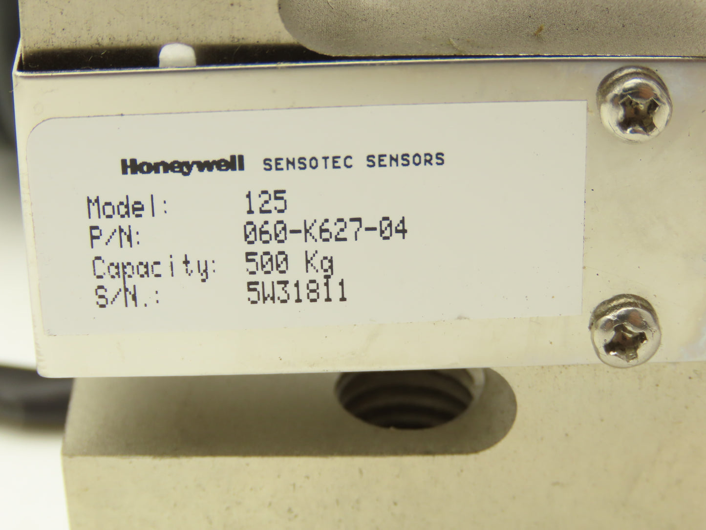 Honeywell 060-K627-04 Sensotec 125 Load Sensor S-Shape Stainless 500Kg Capacity
