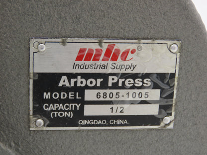 MHC 6805-1005 Bench Top Arbor Press 1/2 Ton 3.5" Throat 4.5" Stroke