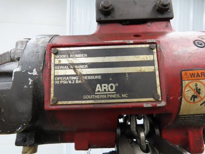 Aro R 1/4 Ton 500lb Pneumatic Air Chain Hoist 20' Lift Travel 15' Pull Chain