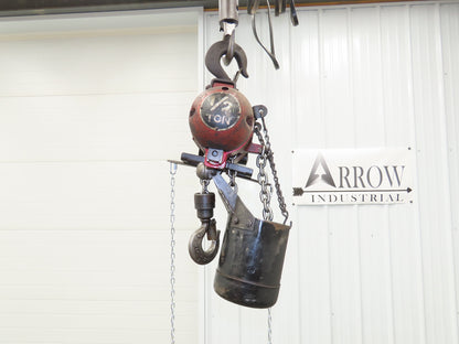 Aro R 1/4 Ton 500lb Pneumatic Air Chain Hoist 20' Lift Travel 15' Pull Chain