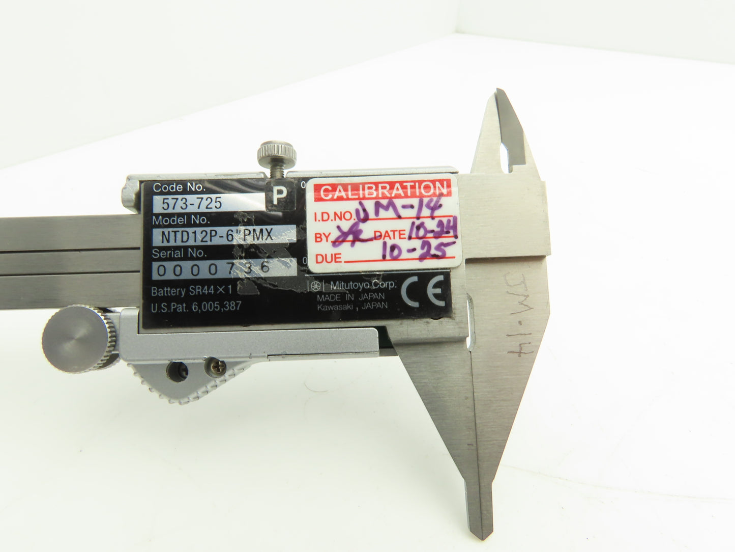 Mitutoyo 573-725 Digimatic Point Tip Caliper 0-6" 150mm .0005" NTD12P-6"PMX
