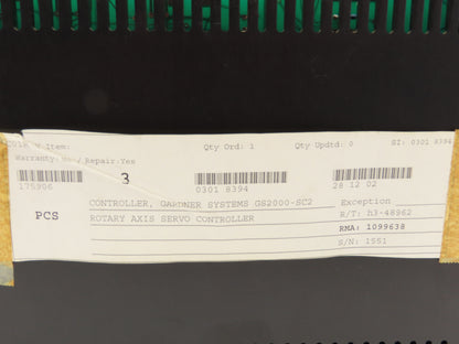 Gardner Systems GS 2000 Servo Controller