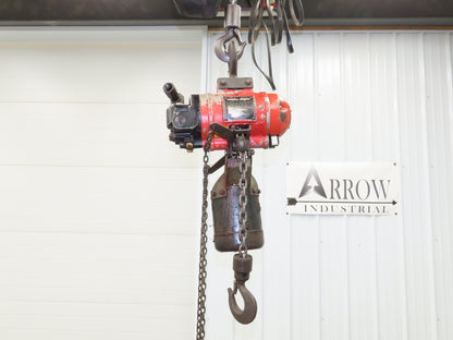 Aro 7750DT 1/2 Ton 1000 LB Pneumatic Air Chain Hoist 17'6" Lift 7' Pull Chain
