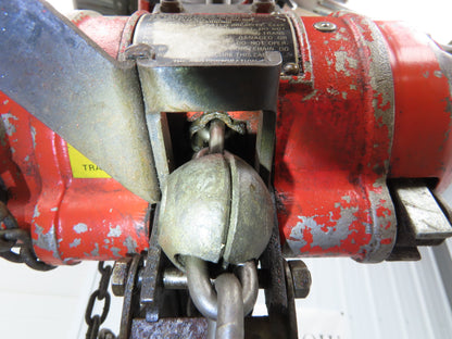 Aro 7750DT 1/2 Ton 1000 LB Pneumatic Air Chain Hoist 17'6" Lift 7' Pull Chain