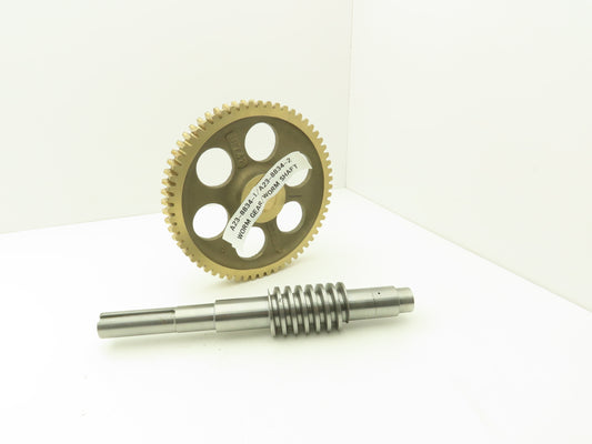 60 Tooth Bronze Worm Gear 10" Dia 1.5" Bore with 1-1/8" Output Shaft Gearbox Kit