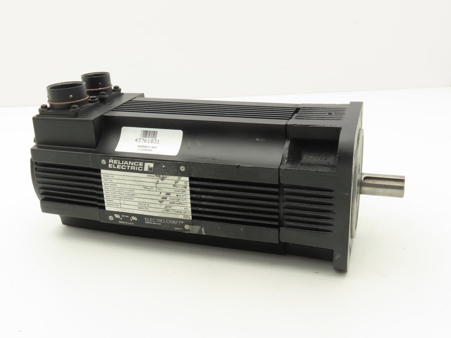Reliance Electric 1326AB-B420H-21 Servo Motor 1.74/2.08kW 5000/6000RPM