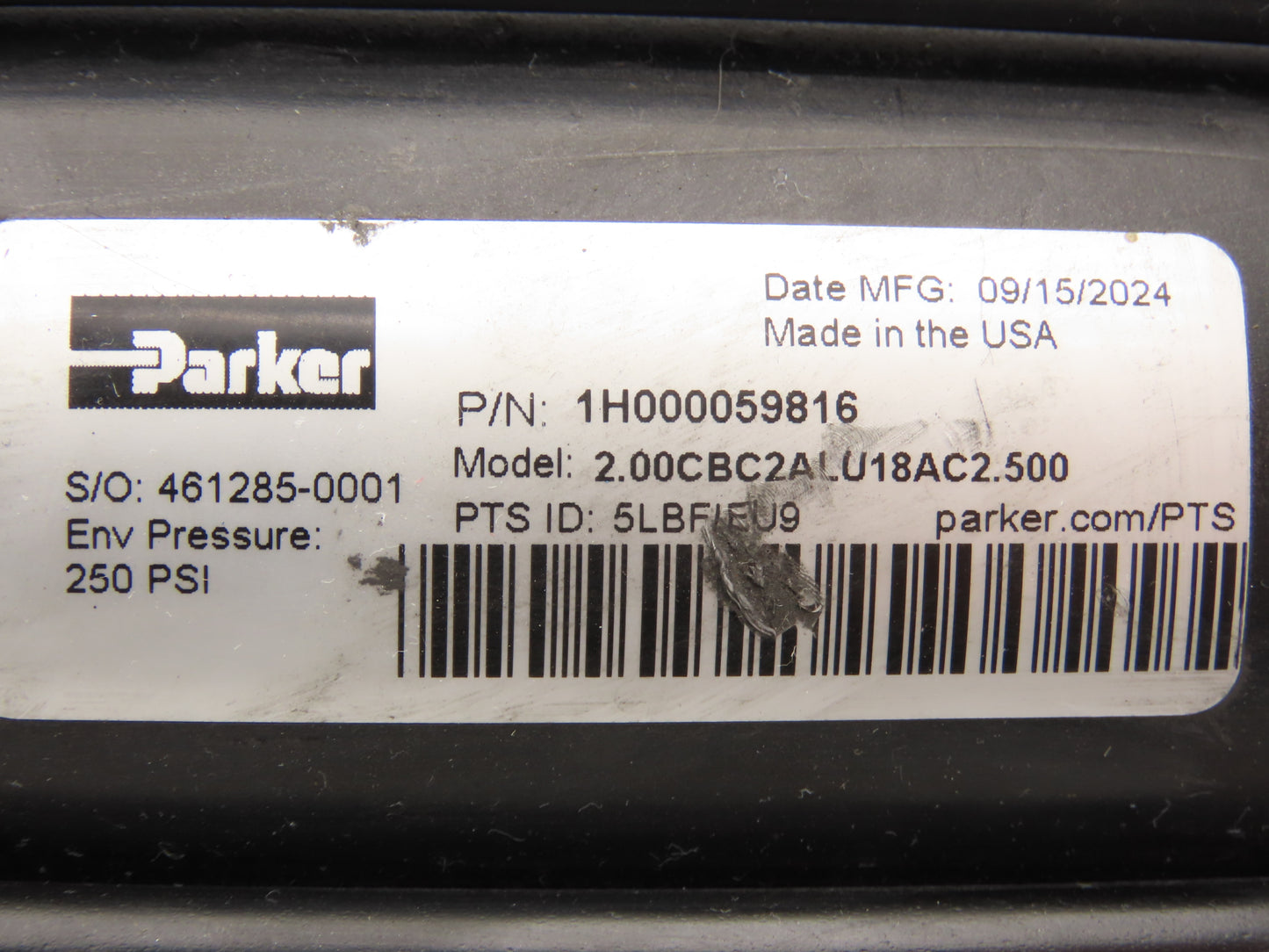 Parker 2.00CBC2ALU18AC2.500 Pneumatic Air Cylinder 2.5" Bore 2.5" Stroke 250PSI