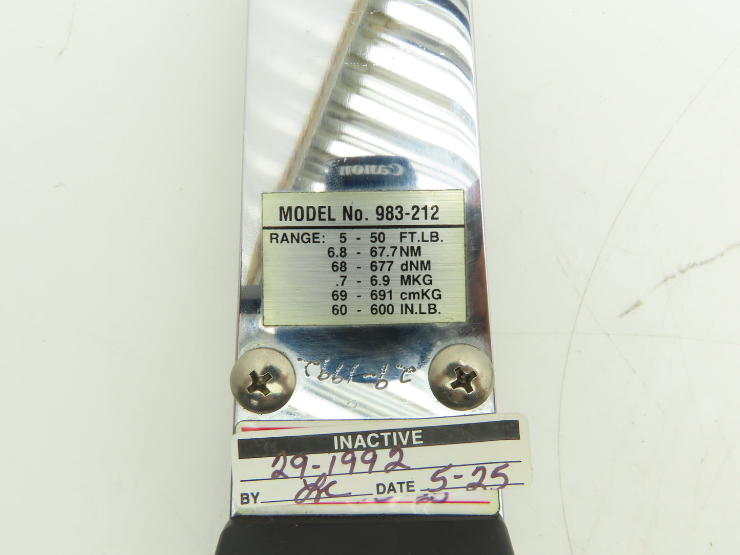 Mitutoyo Datatorq 983-212 Digital Torque Wrench 5-50 Ft-Lb 3/8" Drive -No Cable