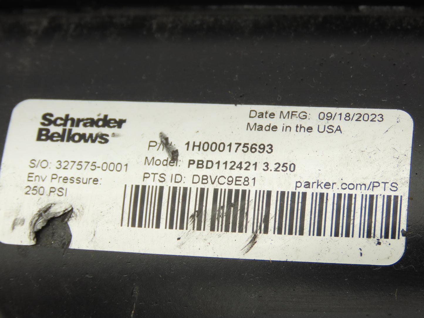 Schrader Bellows PBD1124213.250 Pneumatic Cylinder Double End 3.25" Stroke