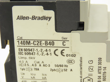 Allen Bradley 140M-C2E-B40 Circuit Breaker Motor Protection 2.5-4A Lot of 4