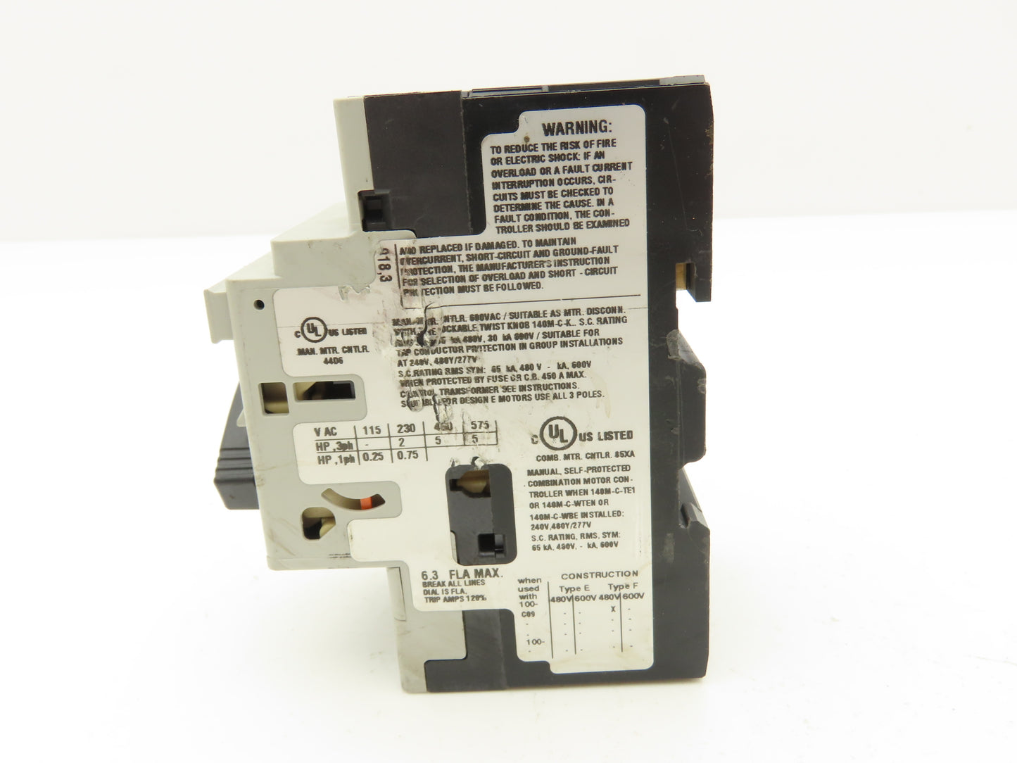Allen Bradley 140M-C2E-B63 Circuit Breaker Motor Protection 4-6.3A Lot of 4