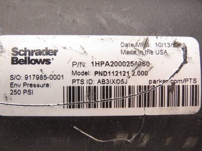 Schrader Bellows PND1121212.000 Pneumatic Air Cylinder 1.5" Bore 2" Stroke