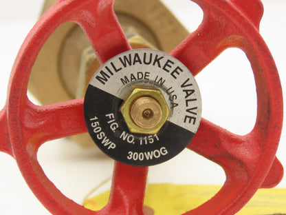 Milwaukee Valve  1151 Rising Stem Gate Valve 3/4" FNPT 150SWP 300 WOG Lot of 3