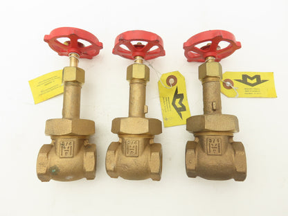 Milwaukee Valve  1151 Rising Stem Gate Valve 3/4" FNPT 150SWP 300 WOG Lot of 3
