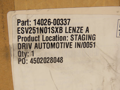 Lenze ESV251N01SXB SMV Drive 1/3HP 1240/240 VAC Input 0-500Hz 0-230 3ph .33Hp