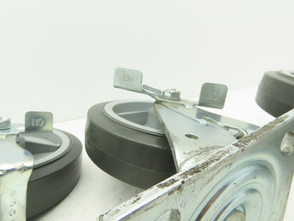 8x2" Swivel Plate Locking Caster Wheel Gray Rubber Thermoplastic  Set of 4