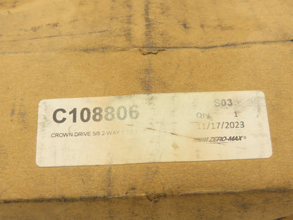 Crown C108806 Zero Max Gear Drive 1:1 Ration 5/8" Shaft 2 Way Right Angle